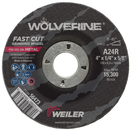 Picture of Weiler 4 X 1/4 X 5/8 Ah 24G A/O Gr Wheel Cut Off